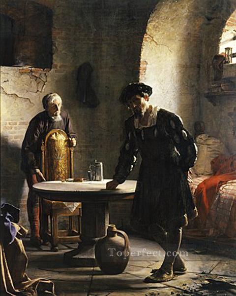 投獄されたデンマーク国王クリスティアン二世カール・ハインリヒ・ブロック油絵